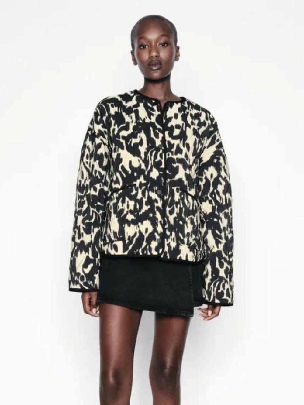 Zara Animal Print Puffer Jacket